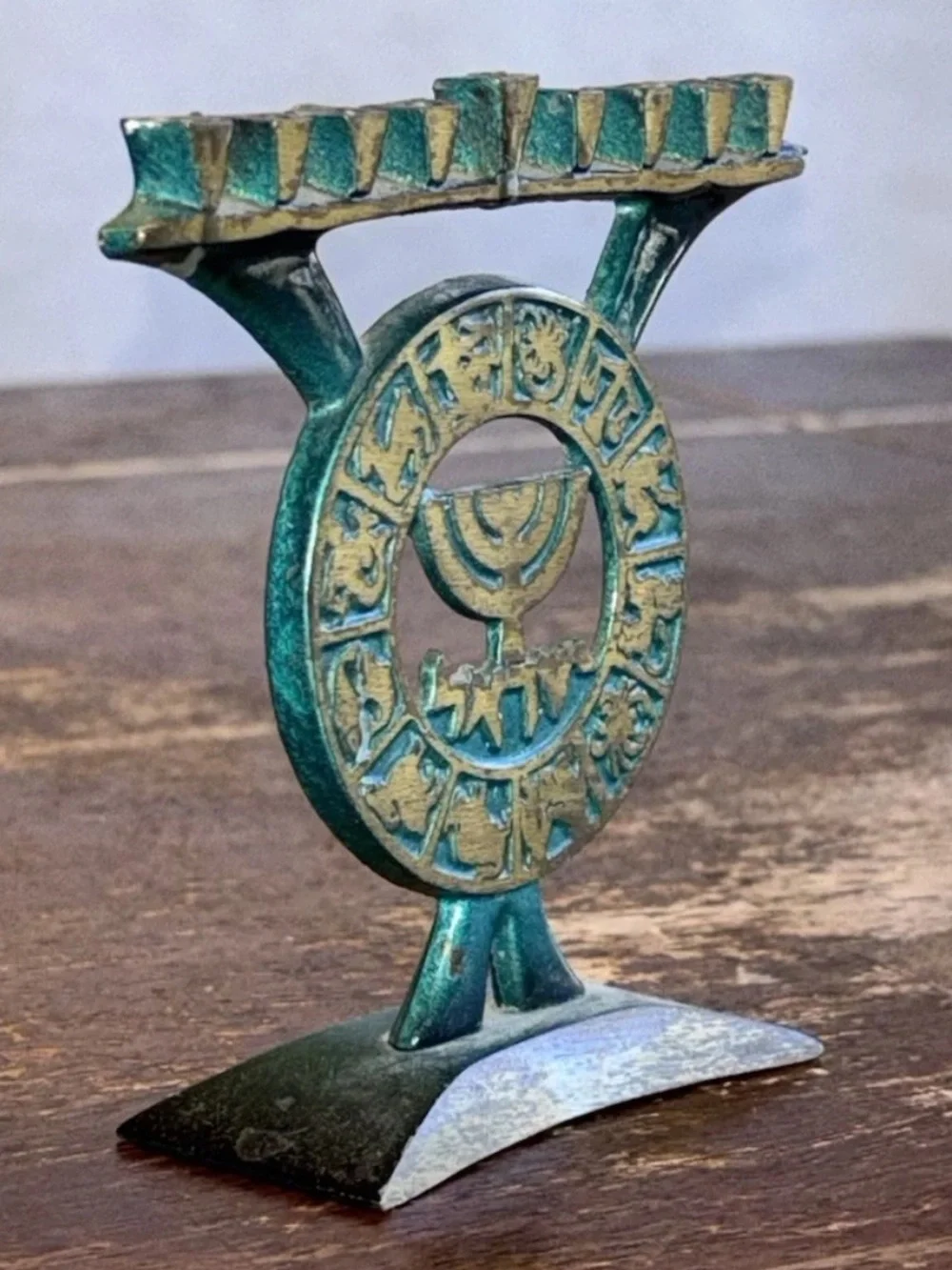 (2) Vintage Mini Brass Metal Menorahs
